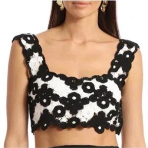 NEW AVEC LES FILLES Crochet Tank Top Black White Floral
sz XL / XXL NWOT
